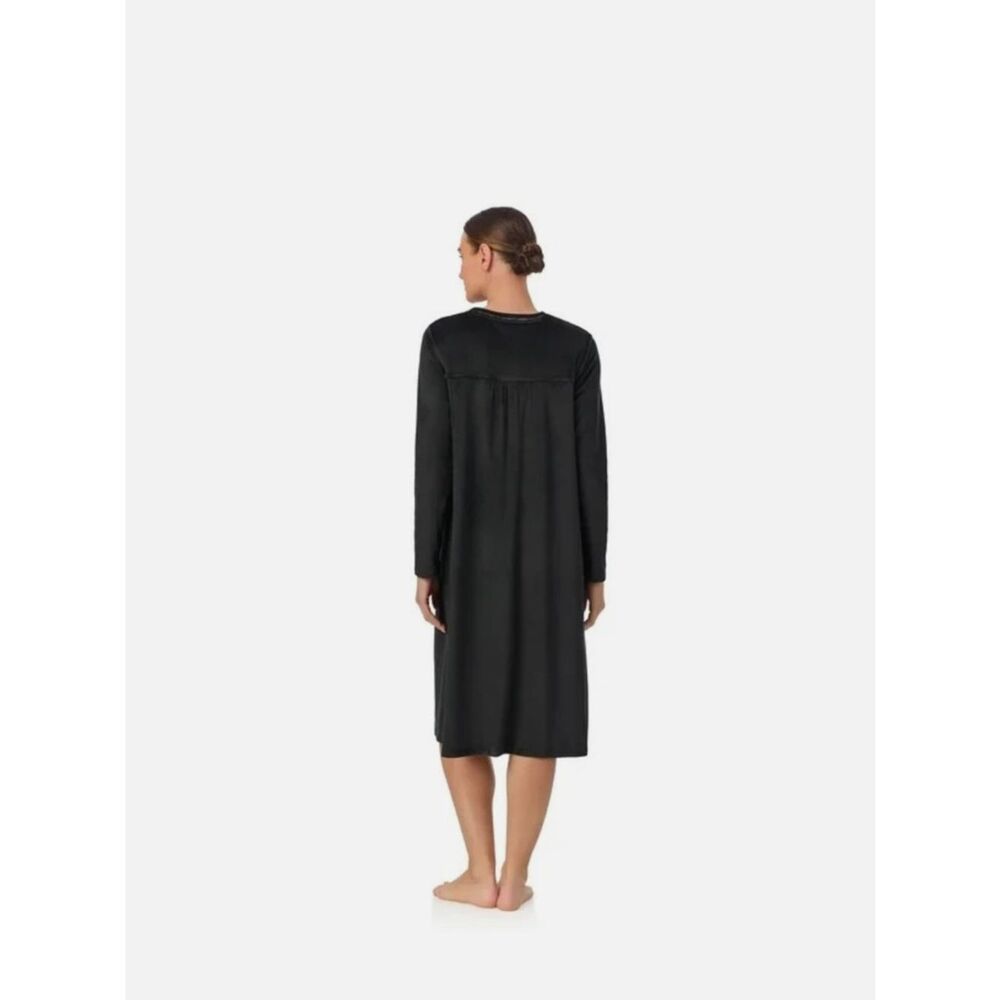 EUC Aria Collection Nightgown Long Sleeve Velour Black Pockets - Size 3X - Picture 8 of 10